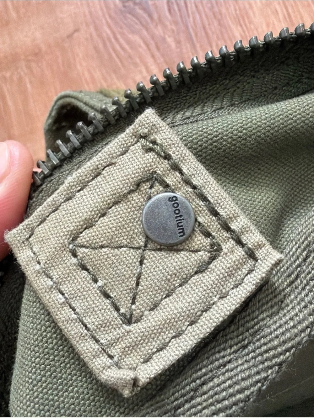 Gootium Backpack Army Green Canvas Vintage Style Travel Hiking Casual Pockets